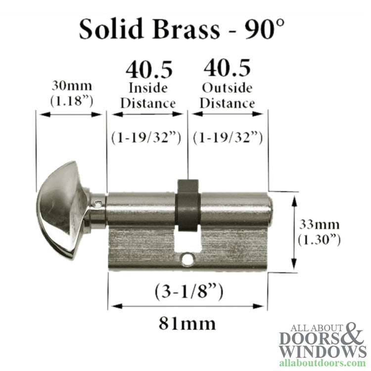 40.5/40.5 81mm CES 360° Euro Profile Keyed Lock Cylinder - 40.5/40.5 81mm CES 360° Euro Profile Keyed Lock Cylinder