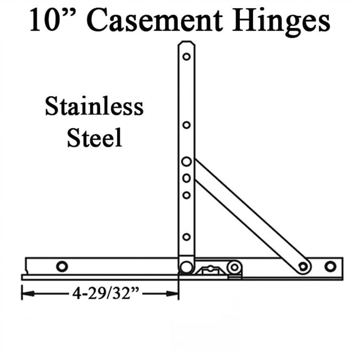 Casement Hinge 4-29/32 opening, Truth 10 inch track - Pair - Casement Hinge 4-29/32 opening, Truth 10 inch track - Pair