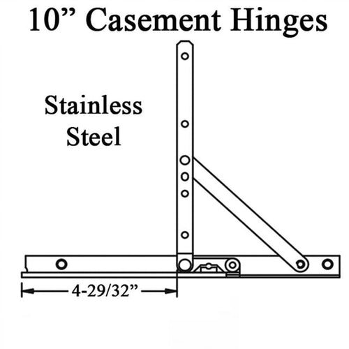Casement Hinge 4-29/32 opening, Truth 10 inch track - Pair - Casement Hinge 4-29/32 opening, Truth 10 inch track - Pair