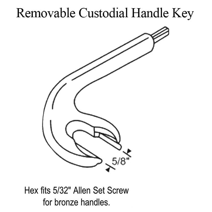 Removable Handle Key for 32-256 Custodial Handle - Removable Handle Key for 32-256 Custodial Handle