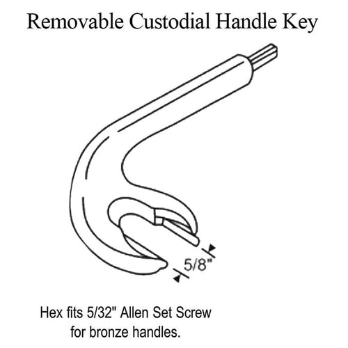 Removable Handle Key for 32-256 Custodial Handle - Removable Handle Key for 32-256 Custodial Handle