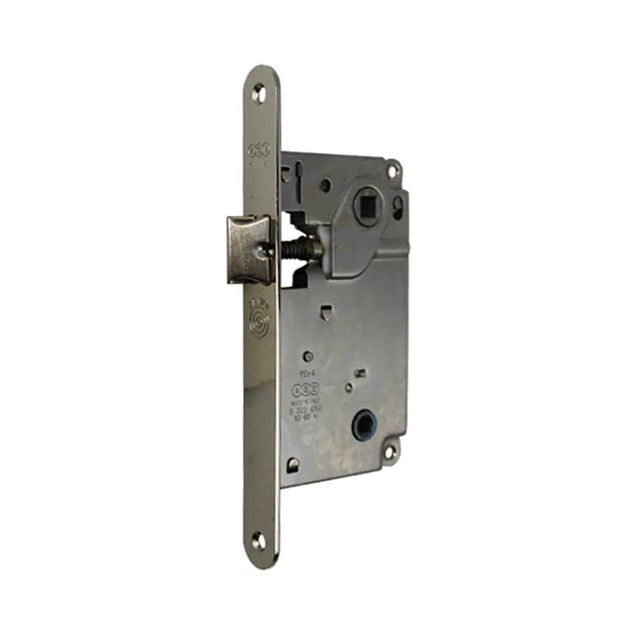 AGB Centro Mortise Lock, 50mm Backset, 22mm Radius Faceplate, Bathroom Function - AGB Centro Mortise Lock, 50mm Backset, 22mm Radius Faceplate, Bathroom Function