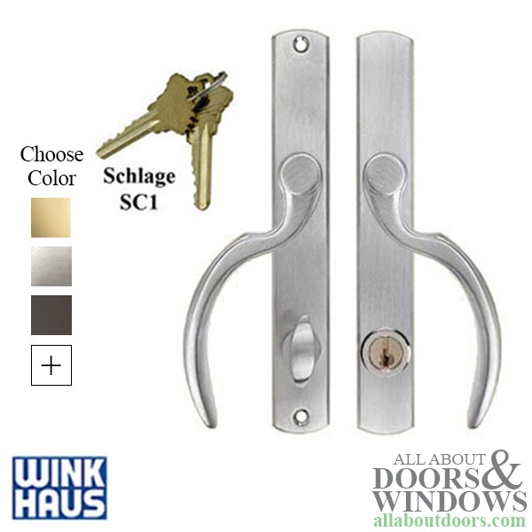 Fontana Style Keyed Entry Sliding Door Handle Set Right Hand - Fontana Style Keyed Entry Sliding Door Handle Set Right Hand