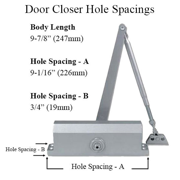 Grade 3 Streamline Commercial Door Closer with no Back-check, Spring size 5 - Grade 3 Streamline Commercial Door Closer with no Back-check, Spring size 5