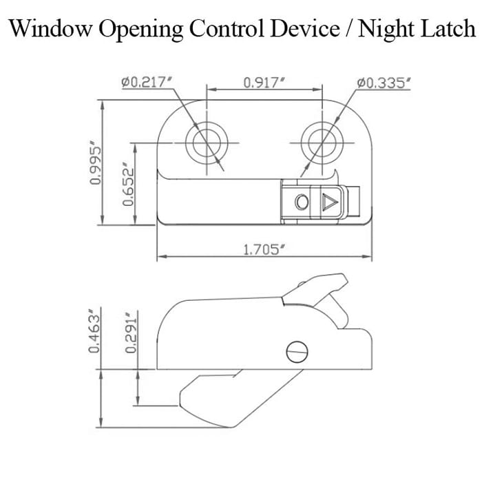 Plastic Window Opening Control Device (WOCD)  / Night Latch, White - Plastic Window Opening Control Device (WOCD)  / Night Latch, White