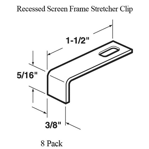 Stretcher Clip for Recessed Screen Frame 8 Pack - Stretcher Clip for Recessed Screen Frame 8 Pack