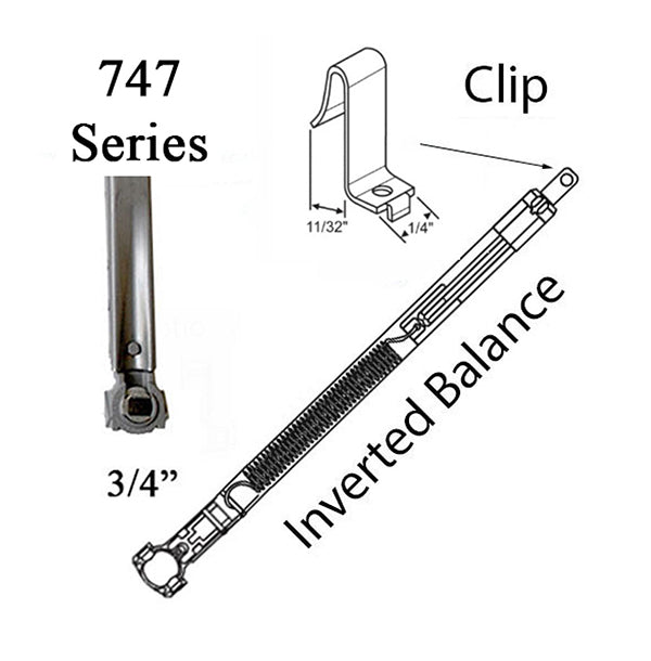 62-747 Series Inverted Tilt Channel Balance with #31 Clip Attached - 62-747 Series Inverted Tilt Channel Balance with #31 Clip Attached