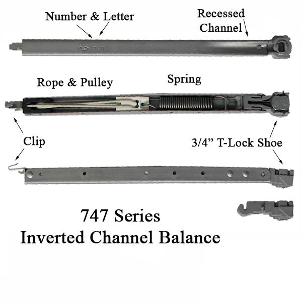 62-747 Series Inverted Tilt Channel Balance with #31 Clip Attached - 62-747 Series Inverted Tilt Channel Balance with #31 Clip Attached