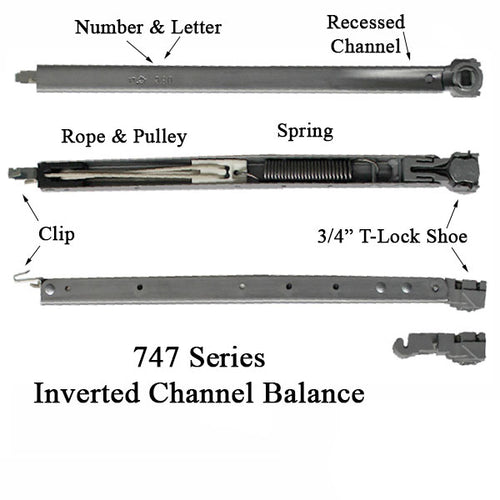 62-747 Series Inverted Tilt Channel Balance with #31 Clip Attached - 62-747 Series Inverted Tilt Channel Balance with #31 Clip Attached