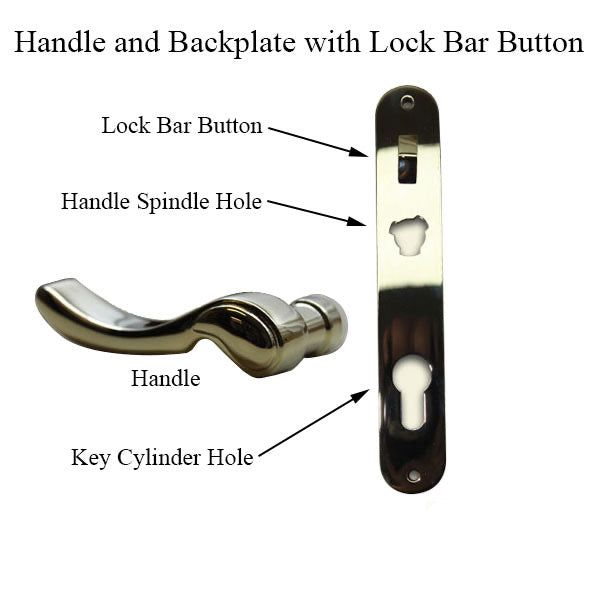 Andersen EMCO Storm Door Handleset with Lock Bar Slide Button- Choose Color - Andersen EMCO Storm Door Handleset with Lock Bar Slide Button- Choose Color