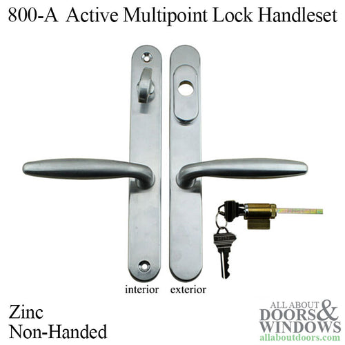Active Handle Set 800A Series Multi-Point Lock Trim, Non-Handed, Zinc - Choose Color - Active Handle Set 800A Series Multi-Point Lock Trim, Non-Handed, Zinc - Choose Color