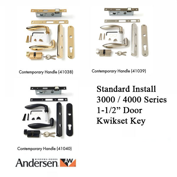 Andersen  Contemporary Storm Door Hardware, Kwikset Key - Andersen  Contemporary Storm Door Hardware, Kwikset Key
