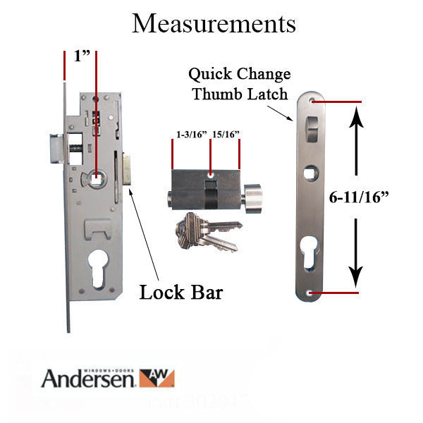 Andersen/Emco Mortise Lock Handleset Replacement - Andersen/Emco Mortise Lock Handleset Replacement