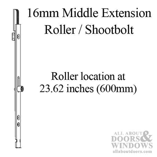 16mm Manual Middle Extension Shootbolt-Roller @ 23.62 Inch, 27.20