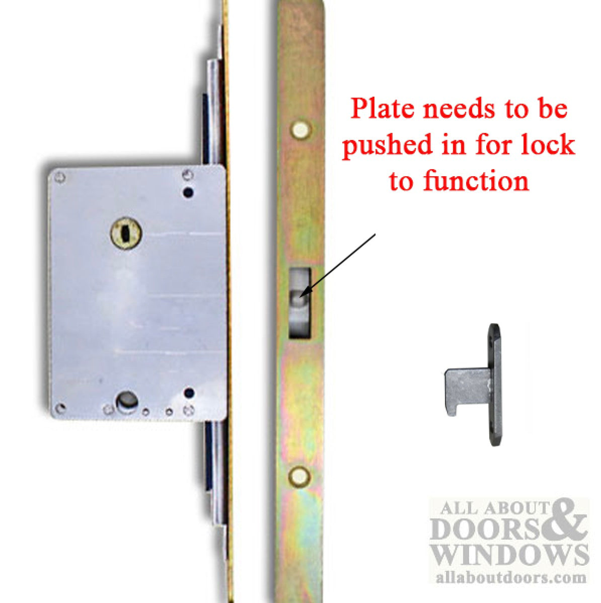 Multipoint Sliding Door Lock 3 hooks , 1-3/4 backset - Stainless Steel - Multipoint Sliding Door Lock 3 hooks , 1-3/4 backset - Stainless Steel