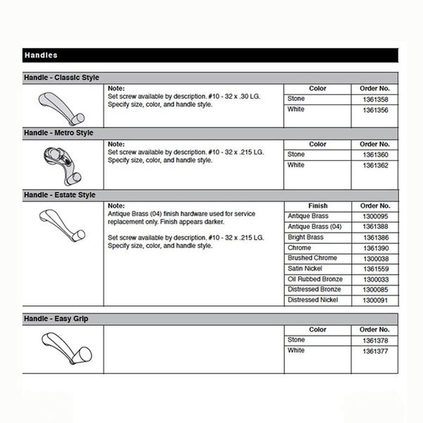 Andersen Casement Window Crank For Perma Shield and EZ Casement Windows Stone - Andersen Casement Window Crank For Perma Shield and EZ Casement Windows Stone