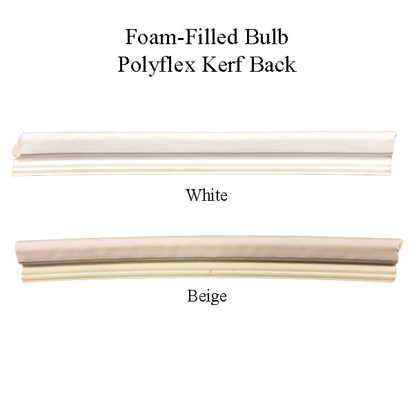 Weatherstrip Kerf Back Polyflex, Foam-Filled Bulb, .320