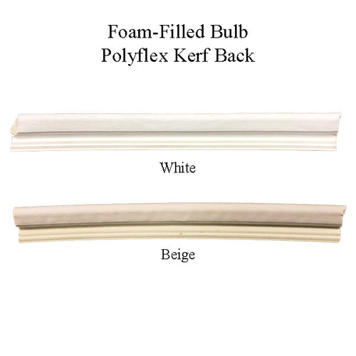 Weatherstrip Kerf Back Polyflex, Foam-Filled Bulb, .320