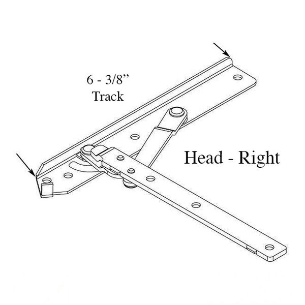 Andersen Enhanced Casement Straight Arm Head Hinge, Right Handed, 22 Inch - Andersen Enhanced Casement Straight Arm Head Hinge, Right Handed, 22 Inch