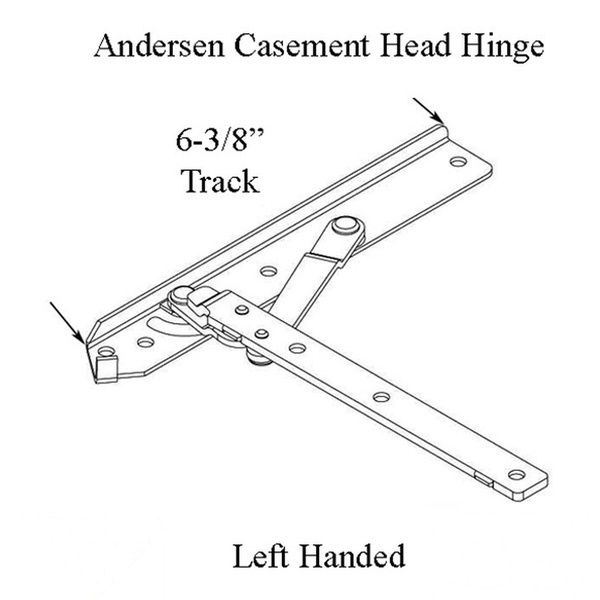 Andersen Enhanced Casement Straight Arm Head Hinge, Left Handed, 22 Inch - Andersen Enhanced Casement Straight Arm Head Hinge, Left Handed, 22 Inch