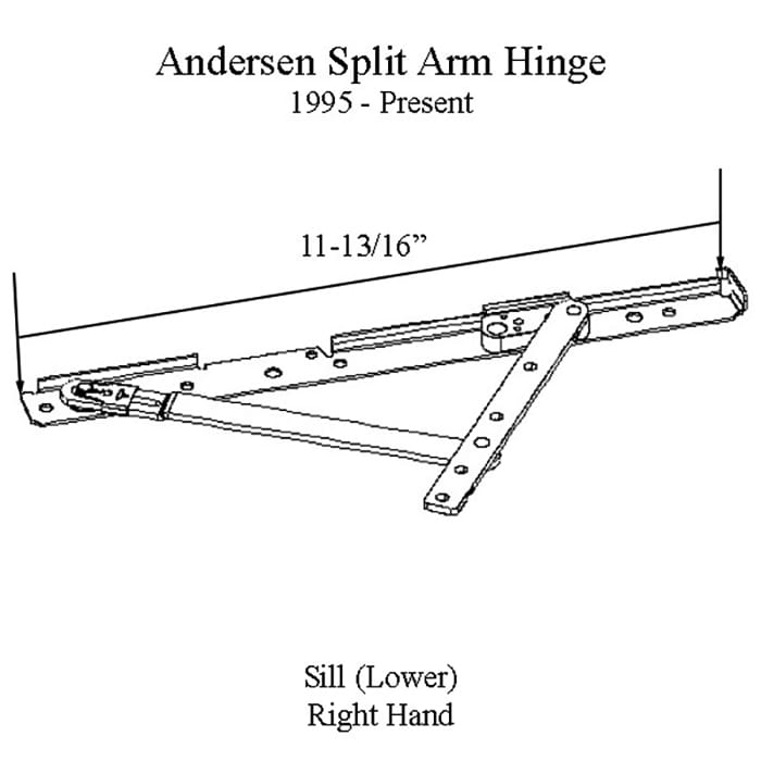 Andersen Split Arm Hinge For Casement Windows Right Handed Split Arm Hinge For Windows From 1995 - Present - Andersen Split Arm Hinge For Casement Windows Right Handed Split Arm Hinge For Windows From 1995 - Present