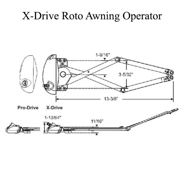 Roto X-Drive Stainless Steel Awning Operator - Roto X-Drive Stainless Steel Awning Operator
