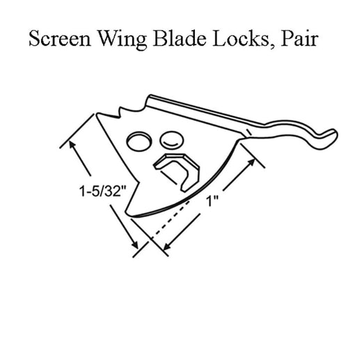 Andersen Screen Wing Blade Locks For Casement Windows Pair Left and Right Lock - Andersen Screen Wing Blade Locks For Casement Windows Pair Left and Right Lock