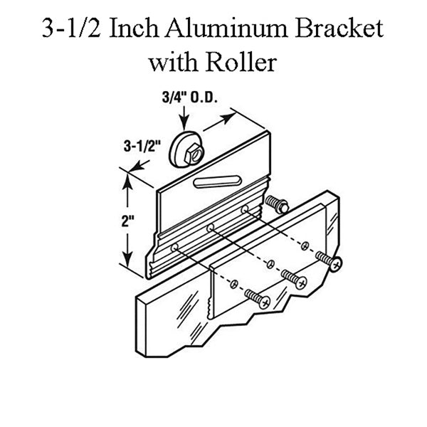 3-1/2 Inch Bracket with 3/4 Inch Oval Roller - Choose Color - 3-1/2 Inch Bracket with 3/4 Inch Oval Roller - Choose Color