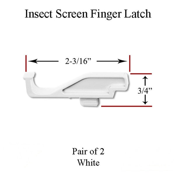 Andersen 200 Series Tilt-Wash Insect Screen Finger Latch - White - Andersen 200 Series Tilt-Wash Insect Screen Finger Latch - White