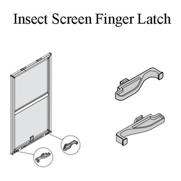 Andersen 200 Series Tilt-Wash Insect Screen Finger Latch - White - Andersen 200 Series Tilt-Wash Insect Screen Finger Latch - White