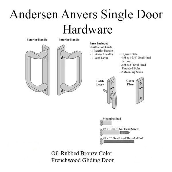 Andersen Frenchwood Gliding Door Trim Anvers 2 Panel Interior & Exterior - Oil Rubbed Bronze - Andersen Frenchwood Gliding Door Trim Anvers 2 Panel Interior & Exterior - Oil Rubbed Bronze