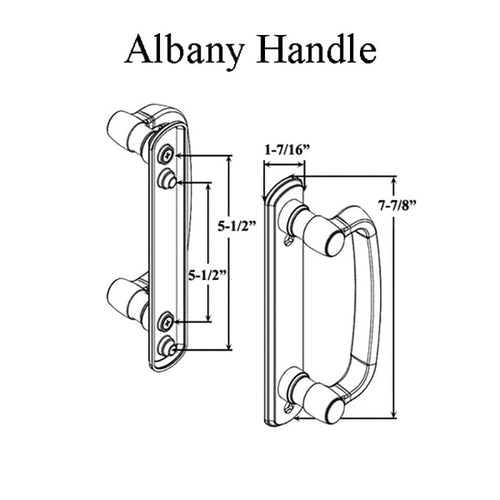 Andersen Gliding Door Albany Handle, Right Interior/Left Exterior - Stone - Andersen Gliding Door Albany Handle, Right Interior/Left Exterior - Stone