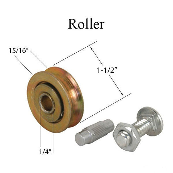 Sliding Patio Door Roller Pair Steel Ball Bearing 1-1/4