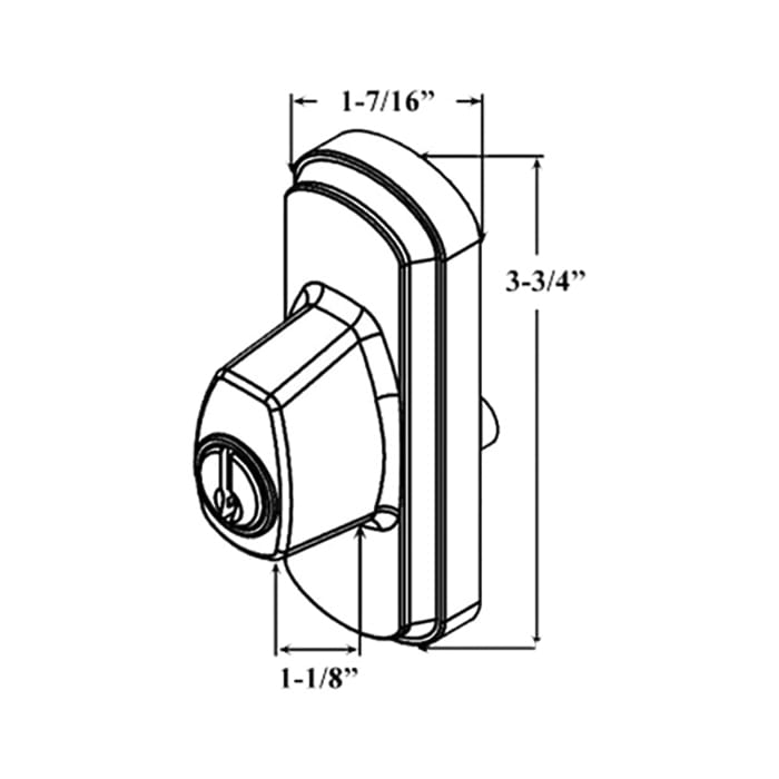 Andersen Gliding Door Albany Exterior Lock Assembly w/ Keys - Keyed Alike, Left Hand - White - Andersen Gliding Door Albany Exterior Lock Assembly w/ Keys - Keyed Alike, Left Hand - White