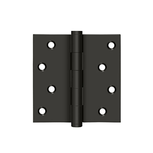 Deltana 4” X 4” Solid Brass Hinge, Square Corner, Residential - Choose Color