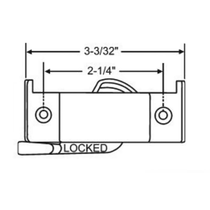 Sweep style sash lock, 2-1/4