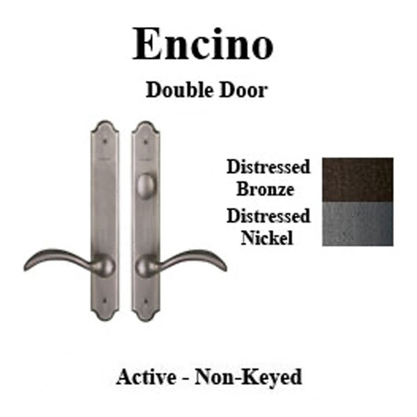 Hardware Kit, Double Door, Encino, Active / Passive - Distressed Nickel - Hardware Kit, Double Door, Encino, Active / Passive - Distressed Nickel