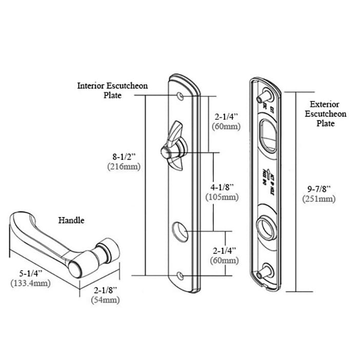 Andersen Albany Exterior Escutcheon Plate, Black - Andersen Albany Exterior Escutcheon Plate, Black