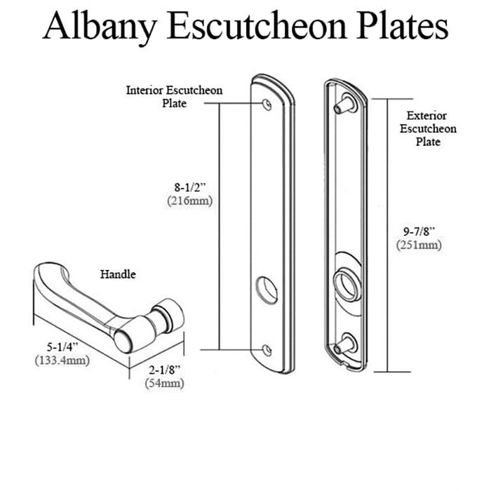 Escutcheon Plate, Albany Exterior Passive Door - Black - Escutcheon Plate, Albany Exterior Passive Door - Black