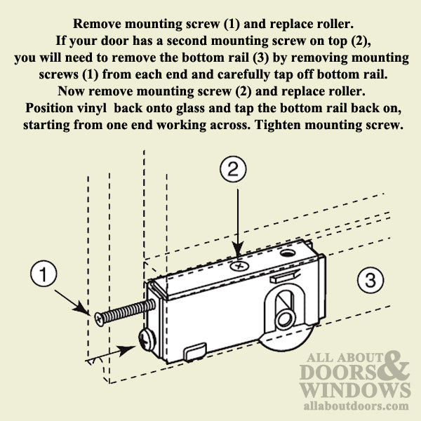 Daryl Patiorama 300 Series Sliding Door Roller Assembly 1.25 Inch Nylon Wheel Diameter - Daryl Patiorama 300 Series Sliding Door Roller Assembly 1.25 Inch Nylon Wheel Diameter