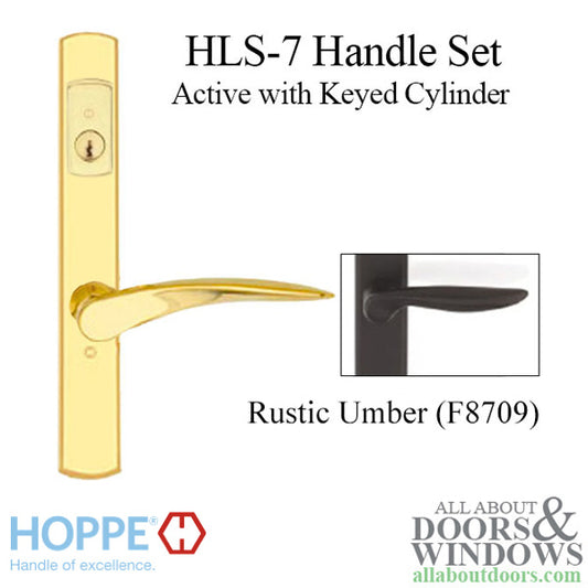 HOPPE HLS7 Handle Set with Rodos Lever Keyed Active Rustic Umber
