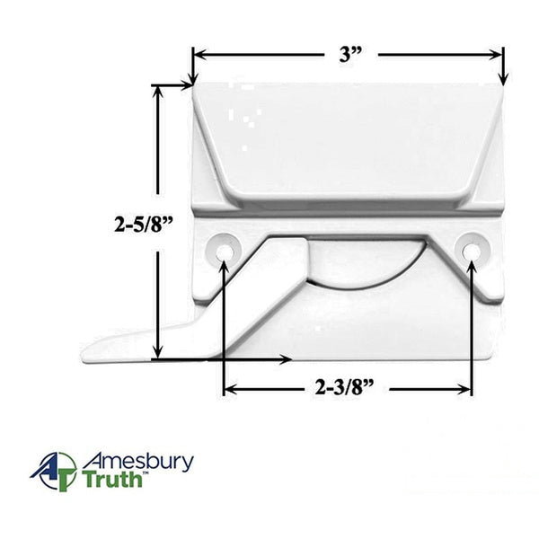 Right Hand Sash Lock with 2-3/8 Inch Screw Holes - White, Blemished - Right Hand Sash Lock with 2-3/8 Inch Screw Holes - White, Blemished