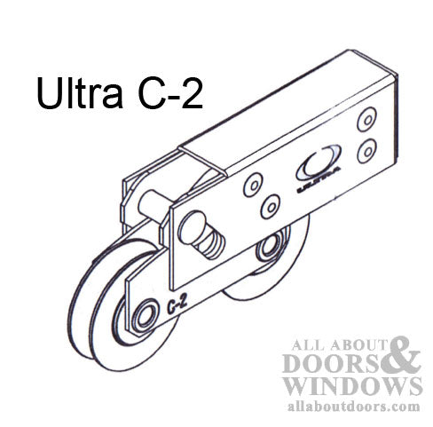 Ultra C2 Roller Assembly for Sliding Patio Doors Steel Housing 1.25 Inch Steel Ball Bearing Wheel Diameter - Ultra C2 Roller Assembly for Sliding Patio Doors Steel Housing 1.25 Inch Steel Ball Bearing Wheel Diameter