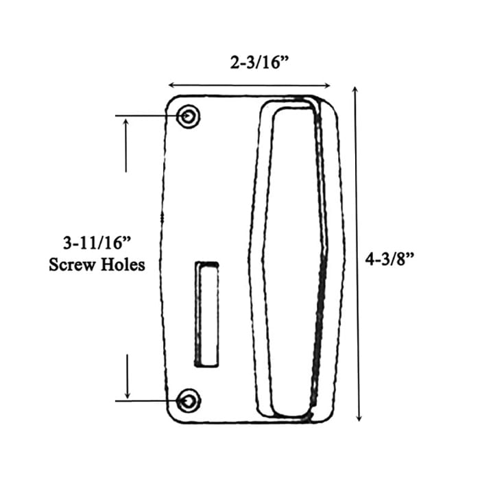 Andersen Screen Door Handle, 3 Panel Inside - Stone - Andersen Screen Door Handle, 3 Panel Inside - Stone