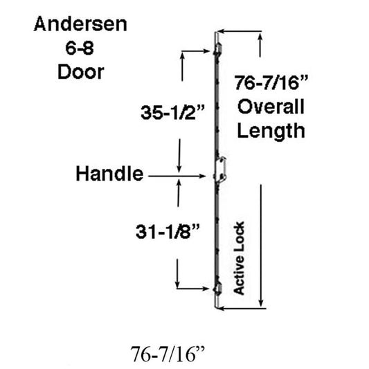 Andersen Multipoint Lock for A-Series Hinged Doors, 76-7/16", 2008-Present