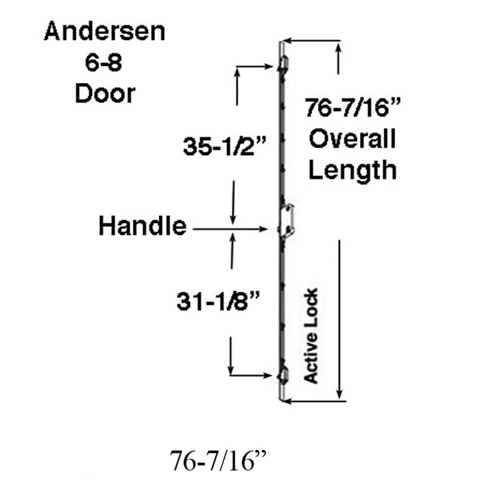 Andersen Multipoint Lock for A-Series Hinged Doors, 76-7/16