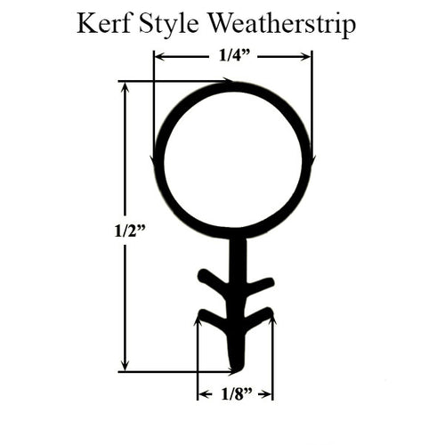 Kerf Style Weatherstrip with 1/4 Inch Hollow Bulb - Kerf Style Weatherstrip with 1/4 Inch Hollow Bulb
