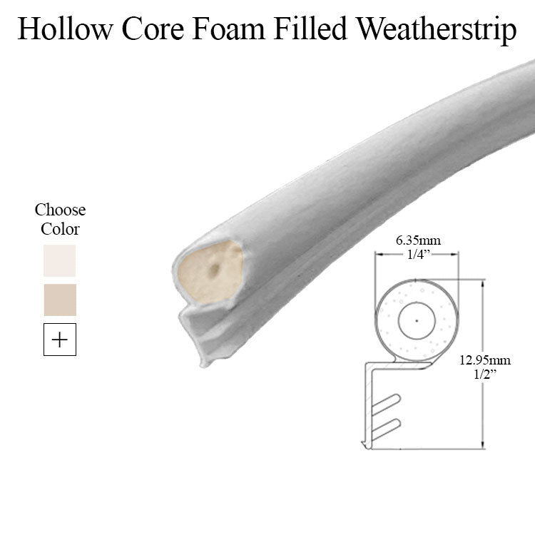 Hollow Core Foam Filled bulb, .250 Diameter Offset Barb - Hollow Core Foam Filled bulb, .250 Diameter Offset Barb