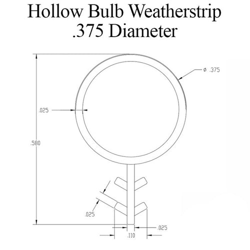 Weatherstrip For Doors and Windows Durable Seal .375 Inch Diameter Hollow Bulb White Weatherstrip - Weatherstrip For Doors and Windows Durable Seal .375 Inch Diameter Hollow Bulb White Weatherstrip