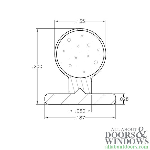 T-Slot Foam Filled Bulb .187 x .135 Diameter Bulb - T-Slot Foam Filled Bulb .187 x .135 Diameter Bulb
